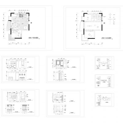 两室两厅一厨一卫样板房装修图
