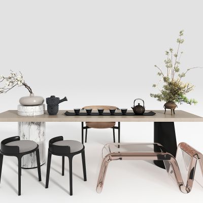 新中式茶桌椅组合