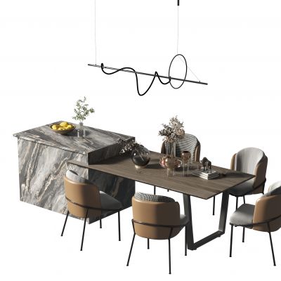 现代餐桌椅组合