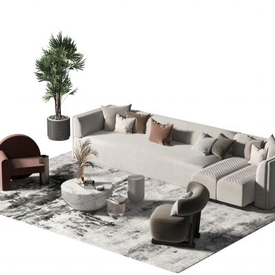 现代沙发茶几组合