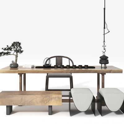 新中式茶桌椅组合