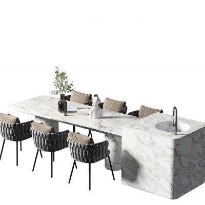 现代餐桌椅组合