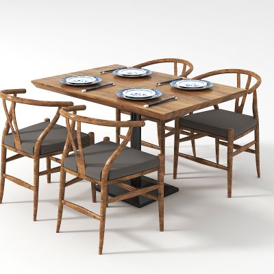 新中式餐桌椅组合