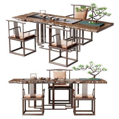 新中式茶桌椅组合