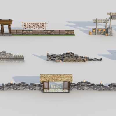 中式围墙 农家乐民宿大门