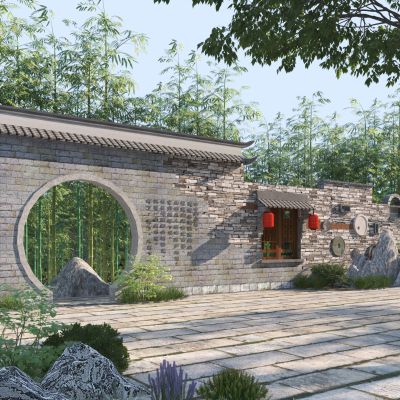 中式景墙3D模型