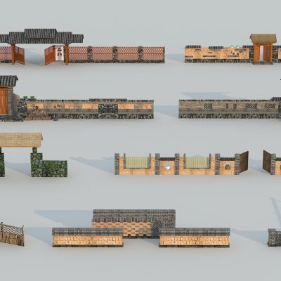 中式围墙 农家乐民宿大门