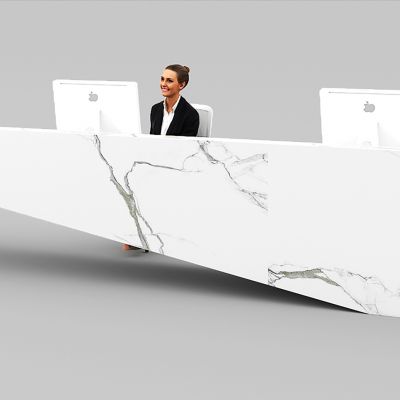 现代办公前台，人，电脑