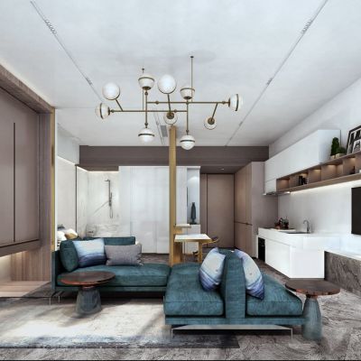 西安兰基体验中心效果图施工图材料表