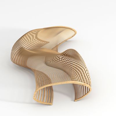 现代休闲长条异形椅