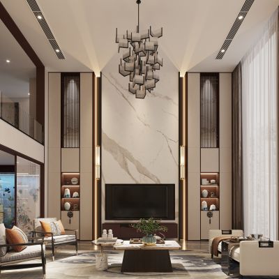 星汇金沙新中式别墅施工图效果图