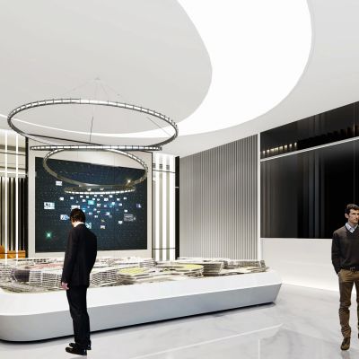 森兰美奂租售中售楼处办公样板多媒体展项方案施工图效果图物料摄影