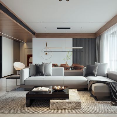 万科翡翠东方大平层施工图效果图