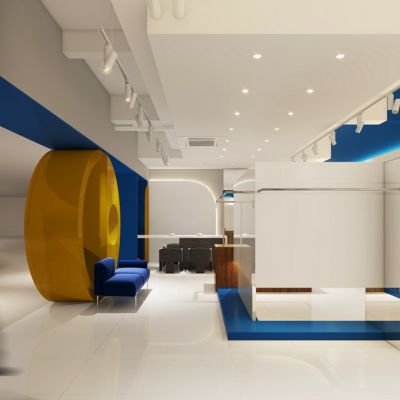 应尚男装形象店施工图效果图物料软装