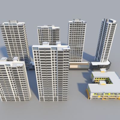 现代住宅  建筑配楼03