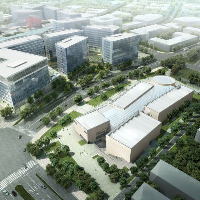 上海美术馆公区CAD施工图效果图物料表实景图