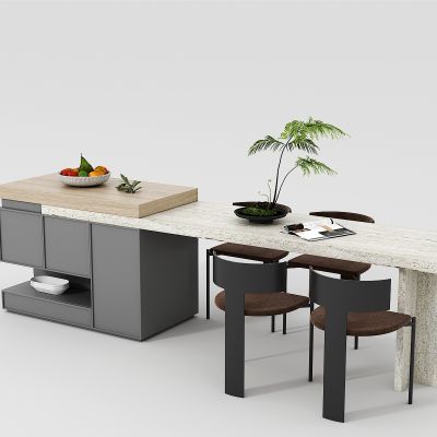 现代中岛餐桌椅组合