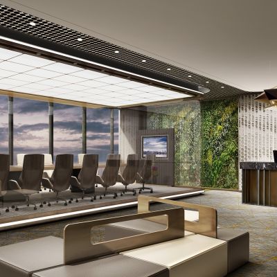 上海旭辉洋泾项目办公室AB样板间施工图概念设计方案效果图