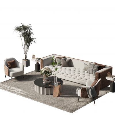 现代沙发茶几组合