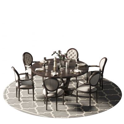 美式餐桌椅组合