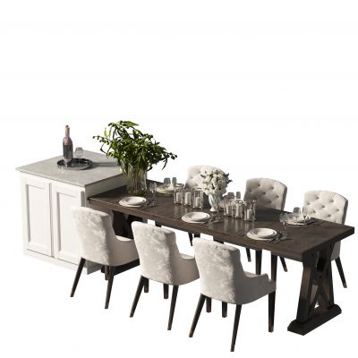 美式餐桌椅组合