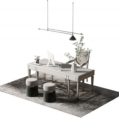 美式书桌椅组合