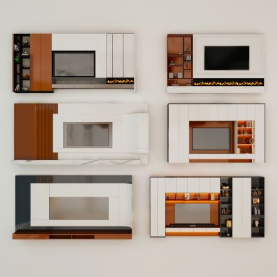 现代电视背景墙