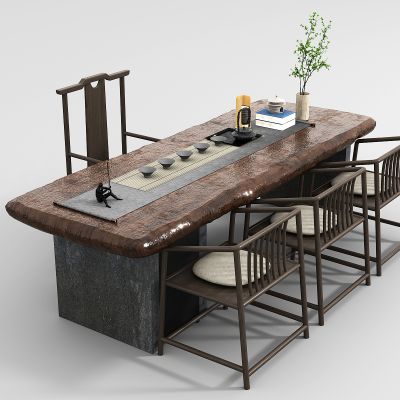 新中式茶桌椅组合