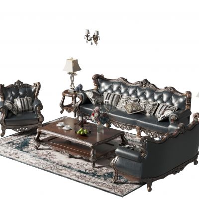 美式沙发茶几组合