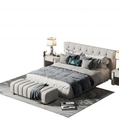 美式双人床组合