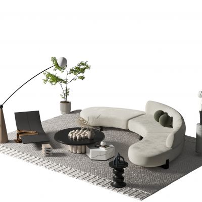 现代沙发茶几组合