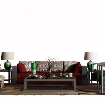 新中式实木沙发