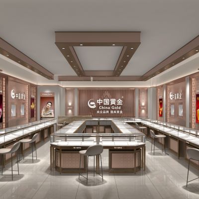 中国黄金珠宝店面3D模型