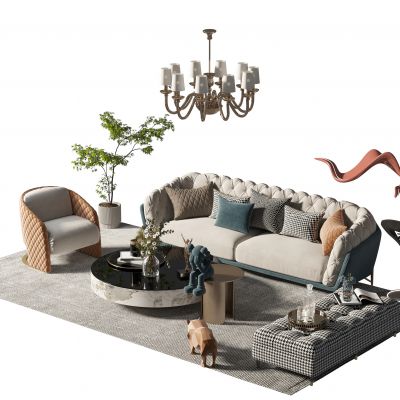 现代沙发茶几组合