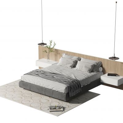 现代双人床组合