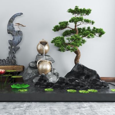 新中式庭院景观小品