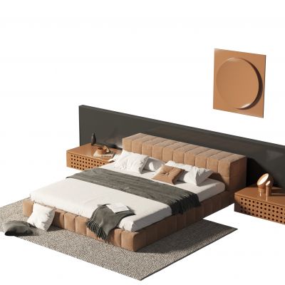 现代双人床组合