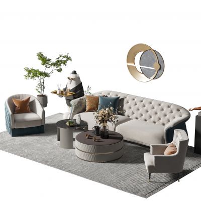 现代沙发茶几组合