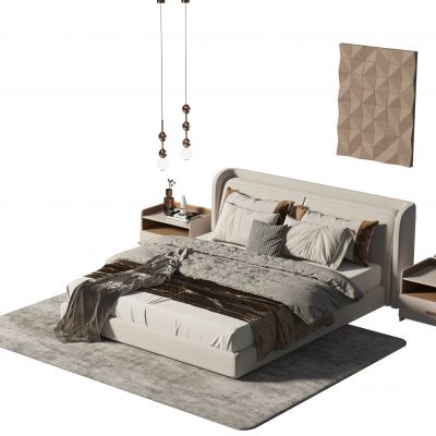 现代双人床组合