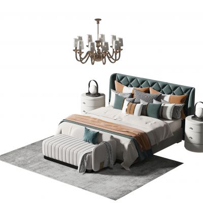 现代双人床组合