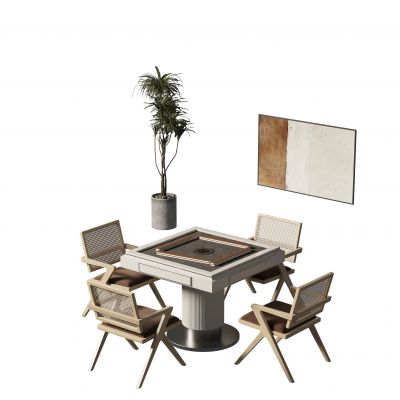 现代麻将桌椅组合