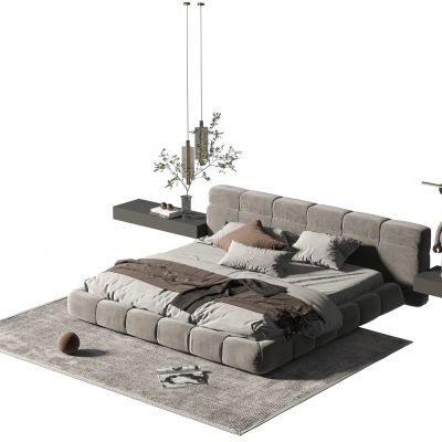 现代双人床组合