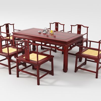 中式餐桌椅组合