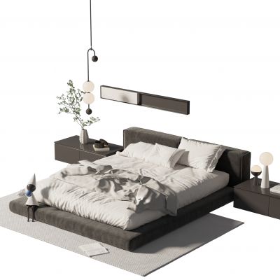 现代双人床组合