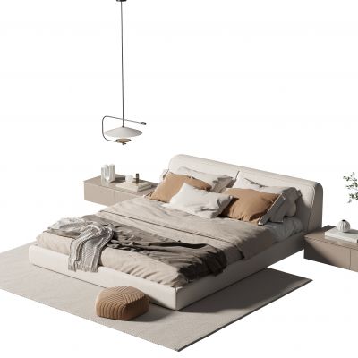 现代双人床组合