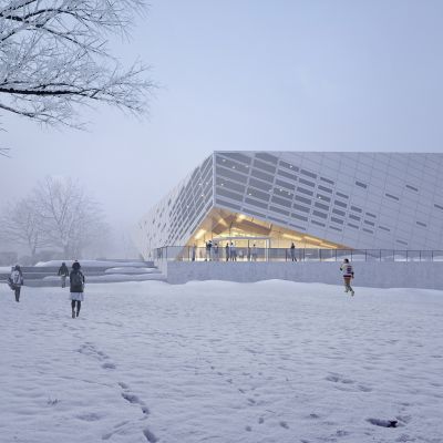 现代文化公园，雪景