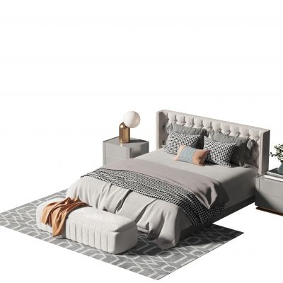 现代双人床组合