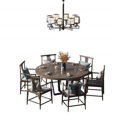 新中式餐桌椅组合