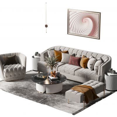 现代沙发茶几组合