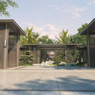 新中式廊架园林景观